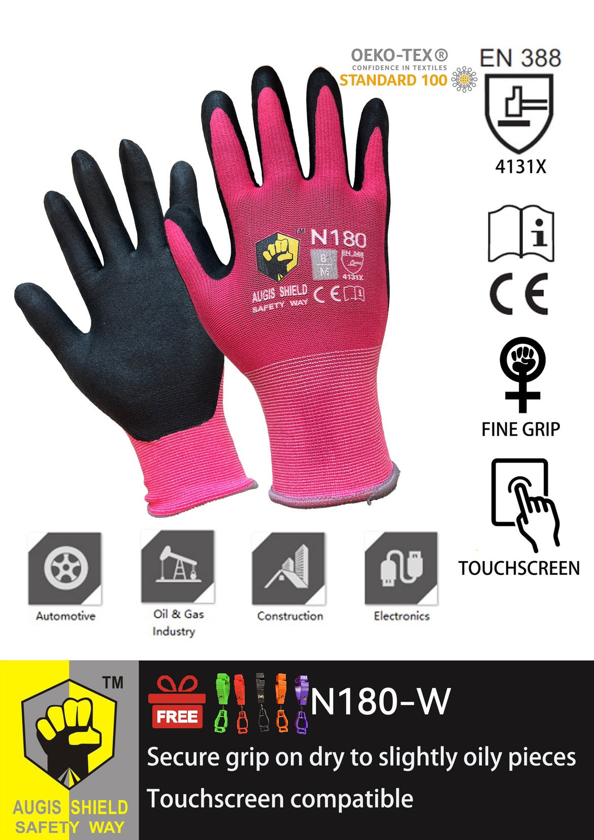 N-180W Micro-foam Nitrile Coated Work Gloves specifically designed