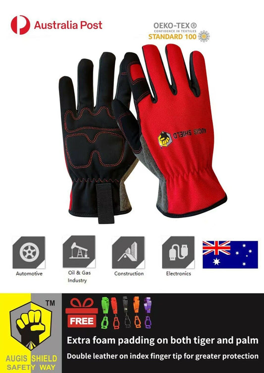 Synthetic Leather Gloves Touchscreen Safe Work Elasticated Cuffs Multi Purpose